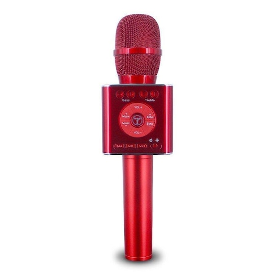 Trådløs Karaoke-mikrofon med Bluetooth-højttaler 2x5W rød