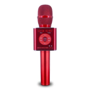 Trådløs Karaoke-mikrofon med Bluetooth-højttaler 2x5W rød
