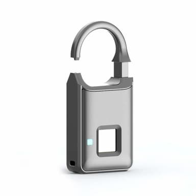 Nøglefri hængelås med fingeraftryk - USB - sort