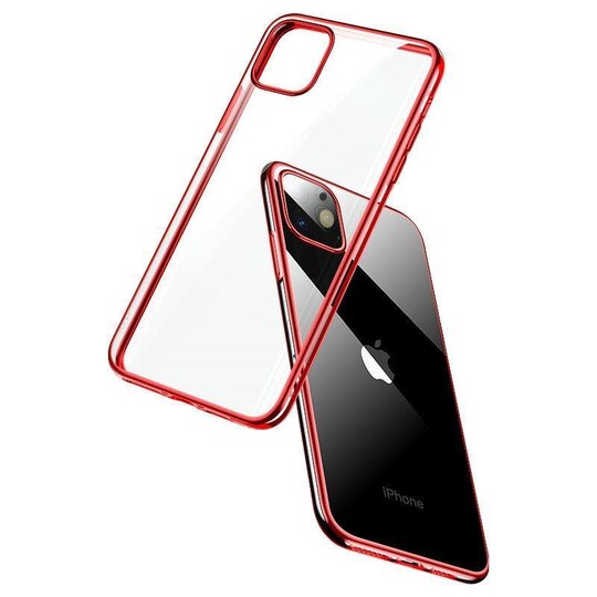 Blødt og stødbestandigt transparent / rød iPhone 11-omslag