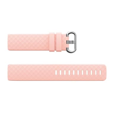 Fitbit Charge 3/4 armbånd silikone lyserød / sølv (L)