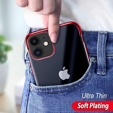 Blødt og stødbestandigt transparent / rød iPhone 11-omslag