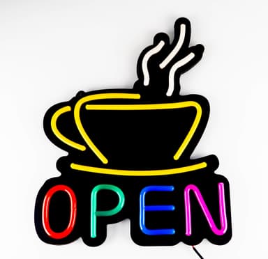 Neonskilt "Coffee Open