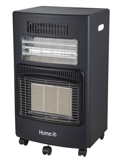 Gasvarmeovn 4,2 kW 3 trin med 230V blæser - sort