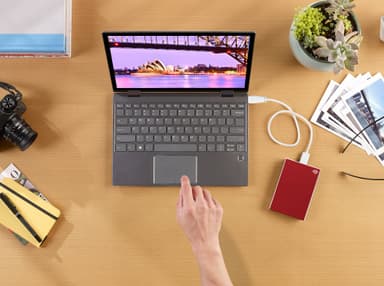 Seagate OneTouch 5TB ekstern harddisk (rød)