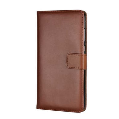 SKALO iPhone 11 Flip Cover m. Pung i Ægte Læder - Brun