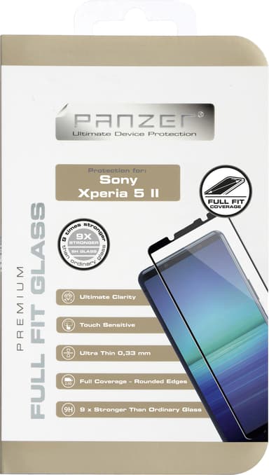 Panzer Full-Fit Sony Xperia 5 II skærmbeskytter (sort)