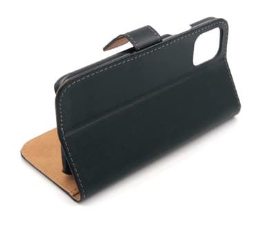 SKALO iPhone 11 Flip Cover m. Pung i Ægte Læder - Brun