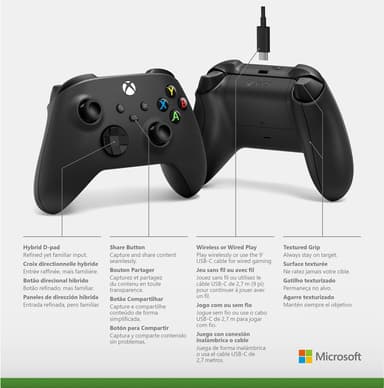Xbox Series X og S Wireless controller med USB-C-kabel