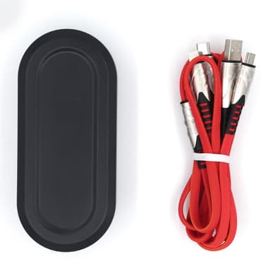 3-i-1 multi-oplader 1,2 m til USB-C, mikro-USB og Lightning - Rød