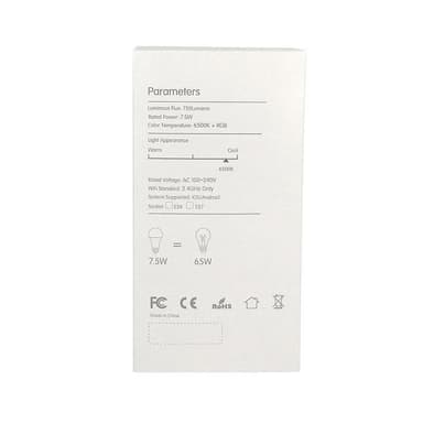 INF Wifi Smart LED-lampe RGB Multicolor dæmpbar 7,5W E27 Hvid