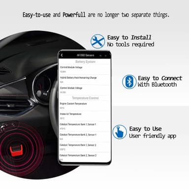 Bluetooth 4.0 OBD2-fejlkodelæser - bildiagnosticeringsværktøj