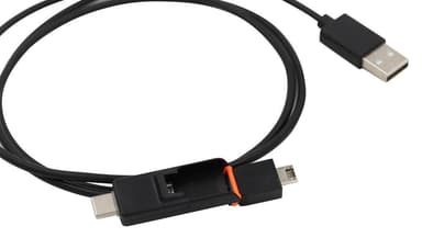 USB til Micro USB + til USB-C kabel - 1m - 2in1