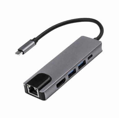 USB-C Hub med 4K HDMI, 2 USB3.0, USB-C og Gigabit Ethernet