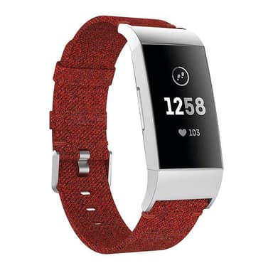 Fitbit Charge 3/4 armbånd lærred rød - L.