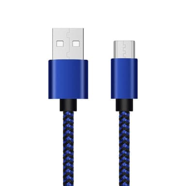 USB-C flettet opladerkabel 3m - Blå