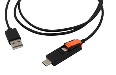 USB til Micro USB + til USB-C kabel - 1m - 2in1