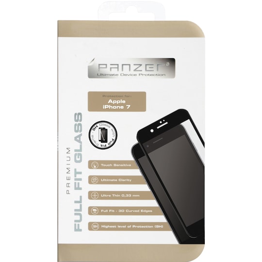 Panzer Full-Fit Tempered Glass iPhone 6/7/8/SE Gen. 2 (sort)