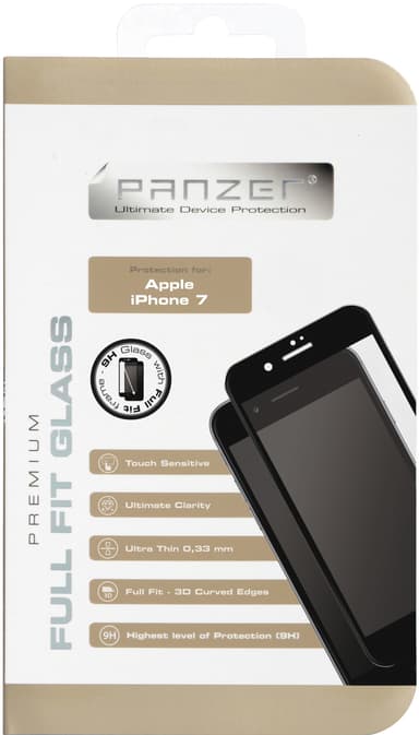 Panzer Full-Fit Tempered Glass iPhone 6/7/8/SE Gen. 2 (sort)