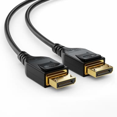 NÖRDIC 50cm DisplayPort til DisplayPort-kabel ver 1.4 UHD i 60Hz 32,4Gbps 8K 10-bit HDR dobbelt-kobber 99,99%