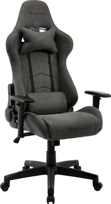 Piranha Bite Cloth Edition gaming stol (stof) - grå