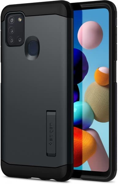 Spigen Samsung Galaxy A21s Cover Tough Armor Metal Slate