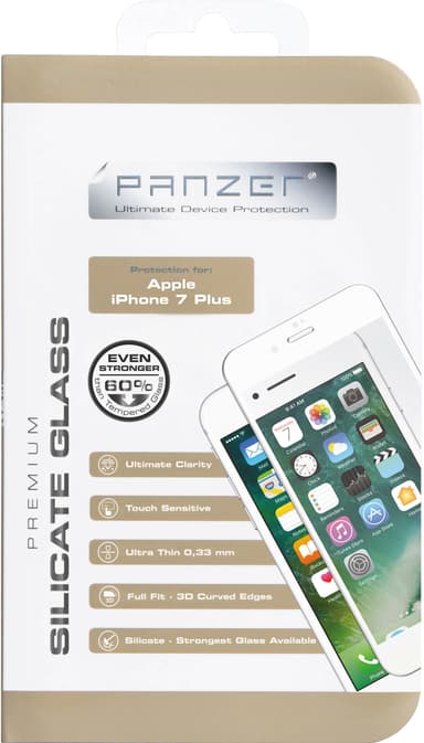 Panzer skærmbeskytter iPhone 7 Plus/8 Plus (hvid)