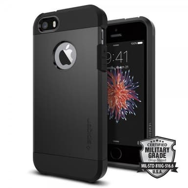 Spigen Tough Armor Cover till iPhone 5 / 5S / SE 2016 Sort