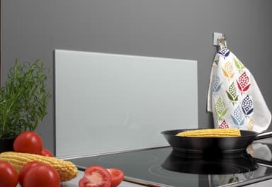 Stænkplade hvid glas 80x40 cm.