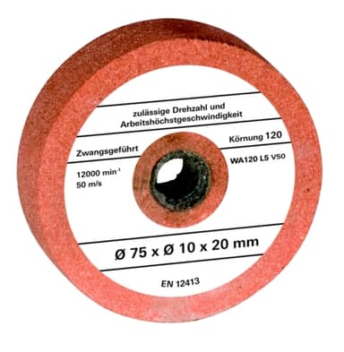 Slibehjul 75x10x20mm, G120, tilbehør til bænksliber