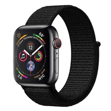 Apple Watch 4 (44mm) Nylon armbånd - mørk sort