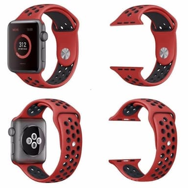 Apple Watch 42mm Sport Armbånd  Red-Black