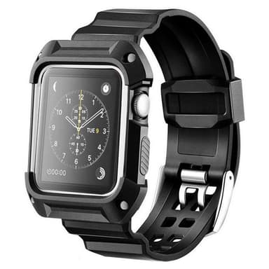 Apple Watch 38mm rustning cover med armbånd - sort / hvid