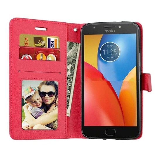 Wallet 3-kort til Motorola Moto G5s (XT1794)  - rød