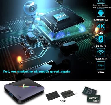 8K Smart TV-boks 4GB + 64GB med Android 9.0 A95X F3