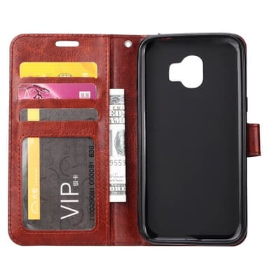 Wallet 3-kort til Samsung Galaxy J6 Plus (SM-J610F)  - brun