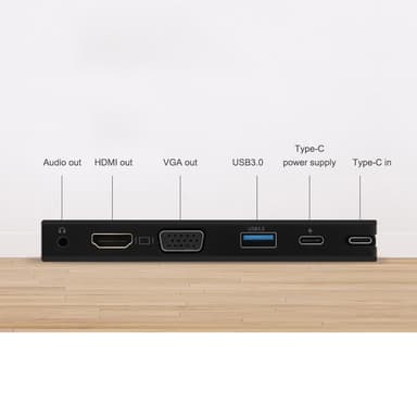 USB-C til VGA / HDMI Multiport Adapter Hub Dock