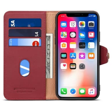 Denior mobil tegnebog læder 3-kort Apple iPhone XR (6,1 ")  - bordeau