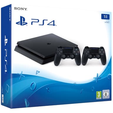 landsby aktivering bent PlayStation 4 Slim 1 TB sort med 2x DualShock (2017) | Elgiganten