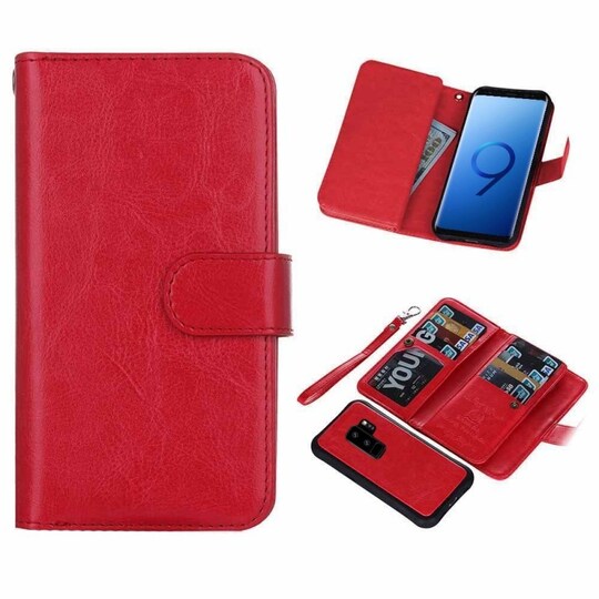 Dobbelt Wallet 2i1 Samsung Galaxy S9 Plus (SM-G965F)  - rød