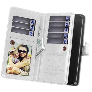Dobbelt Flip Flexi 9-kort Samsung Galaxy J8 2018 (SM-J800F)  - hvid