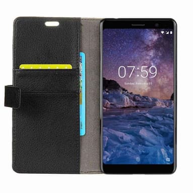 Wallet 2-kort til Nokia 7 Plus (TA-1046)  - sort
