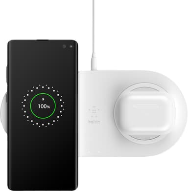 Belkin Boost Charge Qi dual trådløs oplader 10W (hvid)