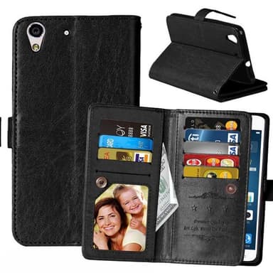 Dobbelt Flip Flexi 9-kort Huawei Y6 II (CAM-L21)  - sort