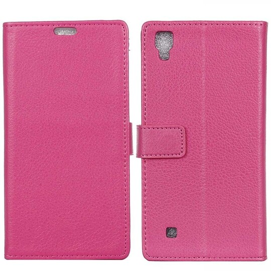 Mobil tegnebog 2 kort LG X Power (K220)  - lyserød