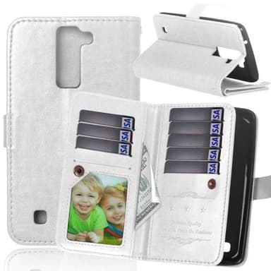 Dobbelt Flip Flexi 9-kort LG K8 2016 (K350N)  - hvid