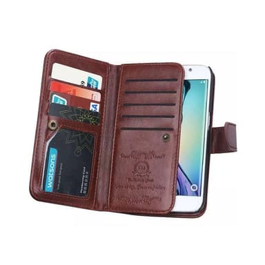 Dobbelt Wallet 2i1 Samsung Galaxy S6 Edge Plus (SM-G928F)  - brun