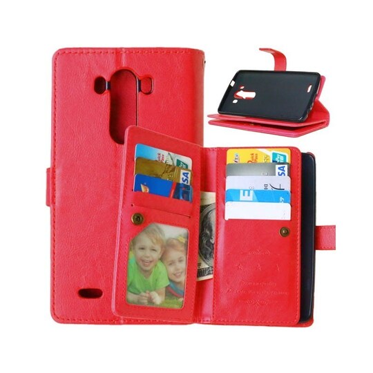 Dobbelt Flip Flexi 9-kort LG G3 (D855)  - rød