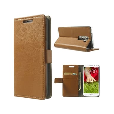 Wallet 2-kort til LG G2 (D802)  - brun