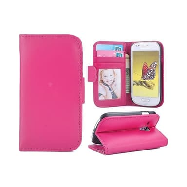 Wallet foto 3-kort Samsung Galaxy S3 Mini (GT-i8190) - lyserød